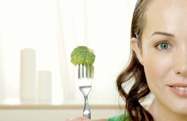 broccoli op een vork