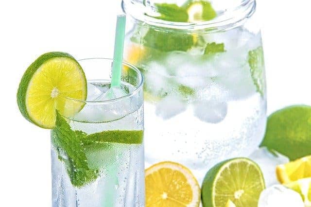  Water met citroen, limoen en ijs